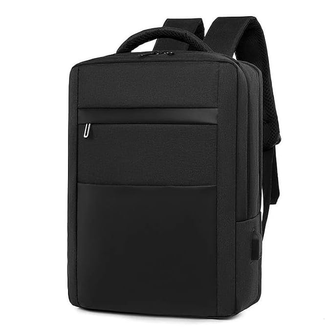 Black Travel Backpack for Laptop Office College School | Waterproof Stylish Bag for Men and Women | 25L Large Capacity Lightweight Backpack | Durable Multi Purpose Daily Use Bag
