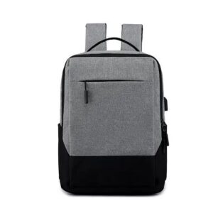Black and Grey Laptop Backpack with USB Charging Port | Waterproof Travel Business Bag for Men and Women | Stylish Office College School Backpack.