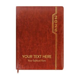 AGP New Year 2026 Premium Executive Diary, B5 Size 25x18cm, Leather Finish, Daily Monthly Yearly Planner with Holiday List Pack of 1 (Brown_2)
