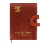 AGP New Year 2026 Premium Executive Diary, B5 Size 25x18cm, Leather Finish, Daily Monthly Yearly Planner with Holiday List Pack of 1 (Brown Loopy)
