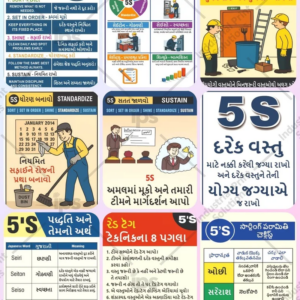 5S Posters in gujarati , 9 types, 12by18 inch with lamination